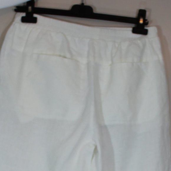 Grade&Gather 100%  Linen white woman straight leg pant 4 pockets  size Medium - Picture 5 of 9